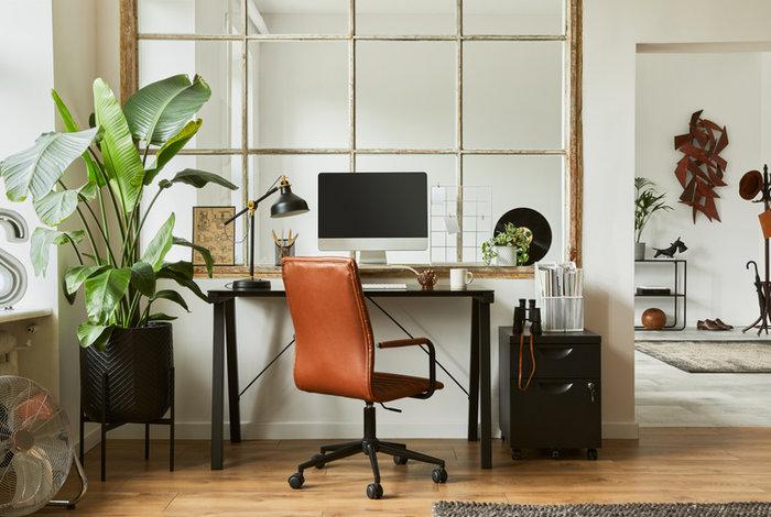 Organized home office workspace